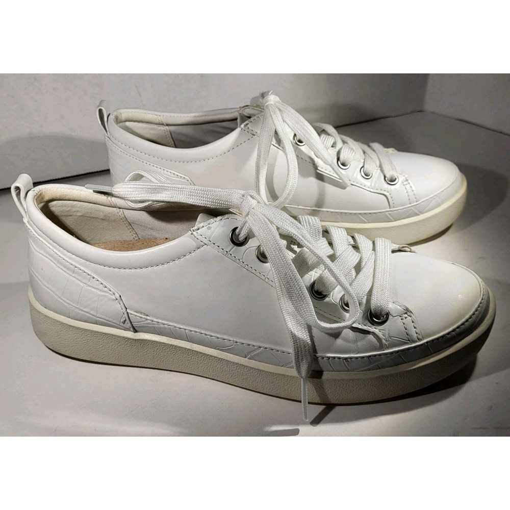 Vionic Winny Women's 7 White Leather Sneakers Orthotic Comfort Walking Shoe